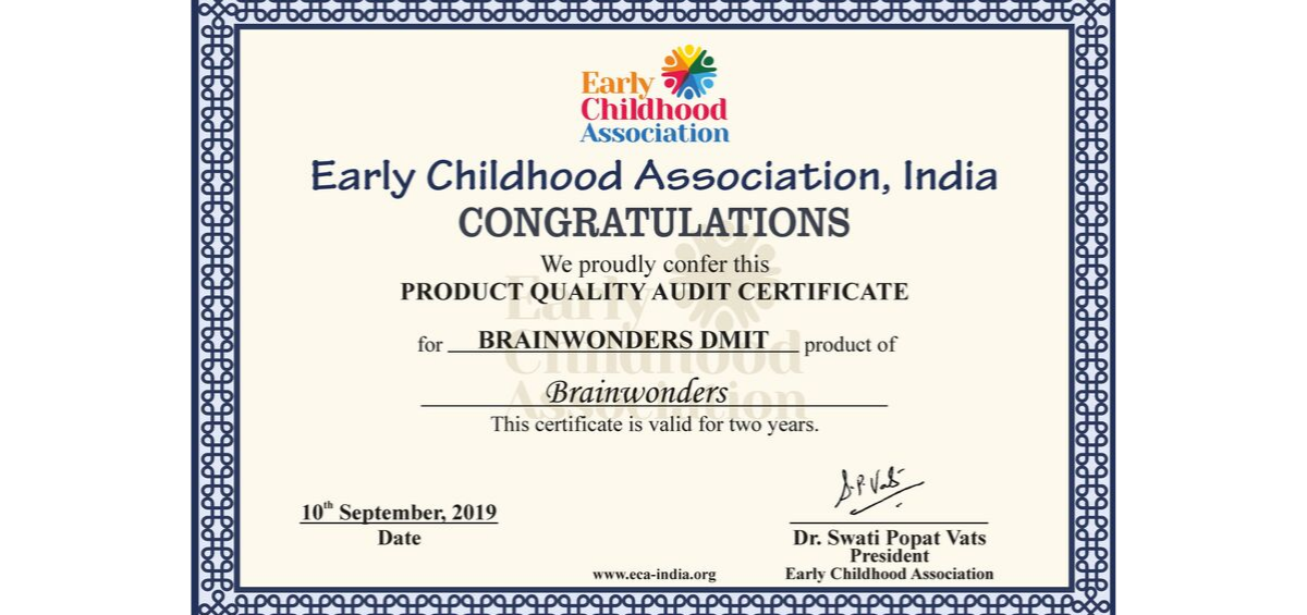 Early Childhood Association Confers Brainwonders DMIT