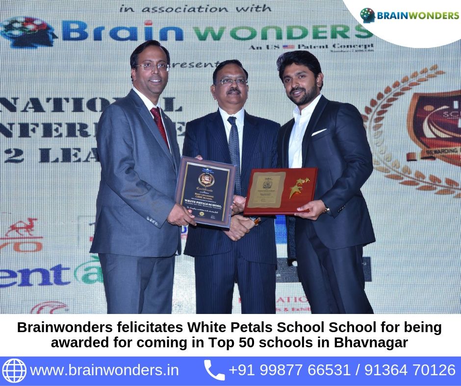 Brainwonders felicitates White Petals School for being awarded for coming in Top 50 schools in India